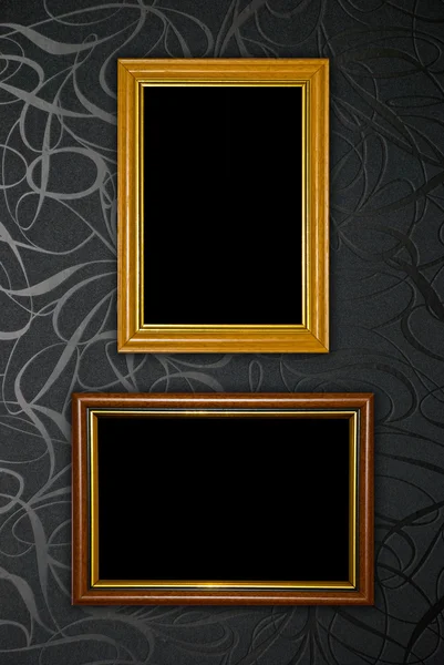 Marco de oro sobre fondo de pantalla vintage negro —  Fotos de Stock