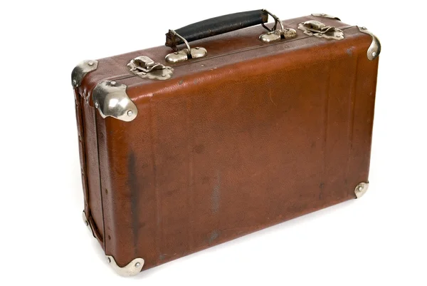 Old suitcase isolated on a white background — Stock Photo, Image