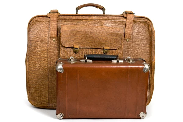 白い背景上に分離されて古いスーツケース — ストック写真