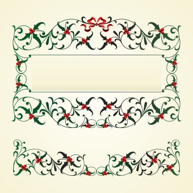 Vector set of Xmas decor elements. clipart