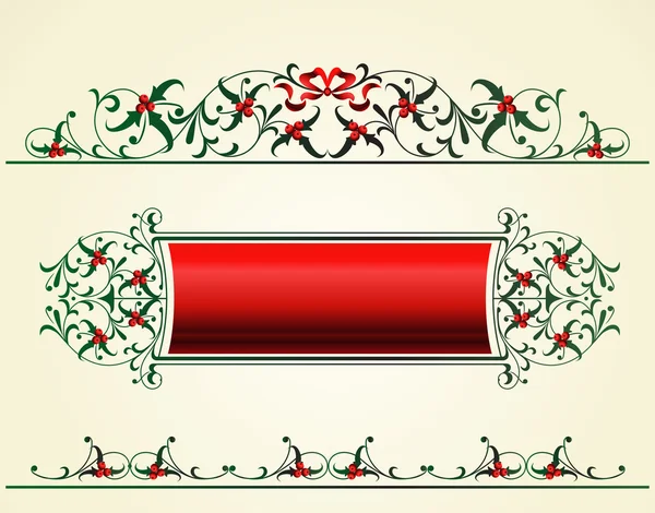 Set vettoriale di elementi decorativi natalizi . — Vettoriale Stock