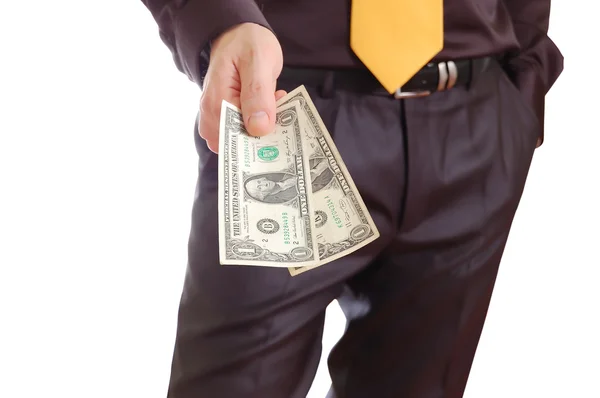 stock image A businessman giving a money