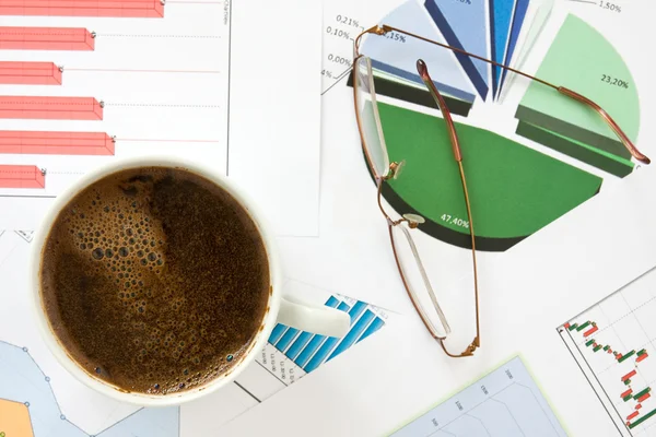 Stock image Morning coffee with business documents