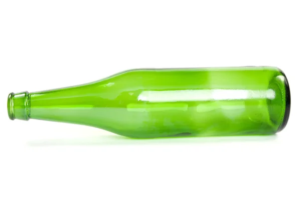 Порожній зелена пляшка — стокове фото