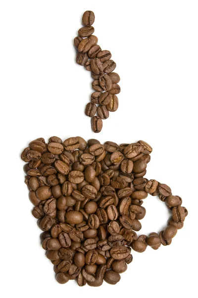 Secangkir kopi yang terbuat dari kacang — Stok Foto
