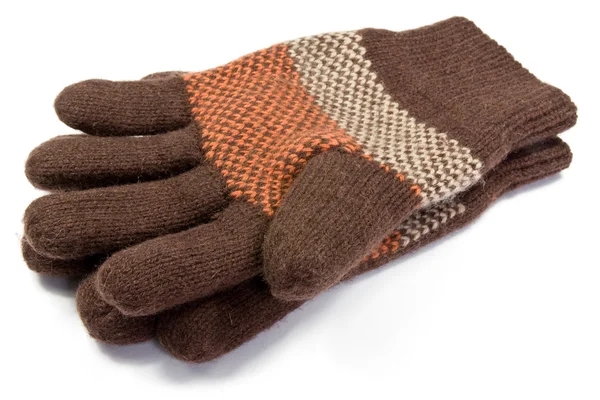 Теплые шерстяные вязаные перчатки — стоковое фото