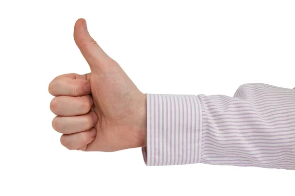 Businessmen's hand make thumb up — Stock Photo, Image