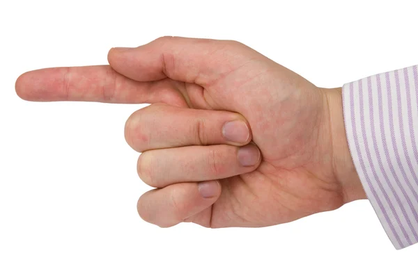 Apontar, tocar ou pressionar a mão — Fotografia de Stock