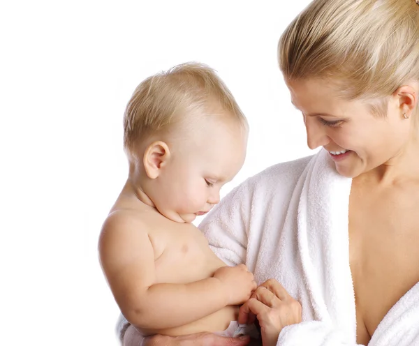 Happy mother with baby boy — Stock Photo, Image
