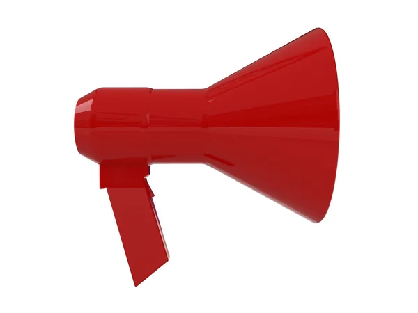 Red megaphone isolated on white background. — Stock Photo, Image