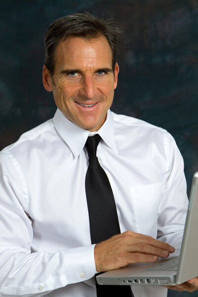 Happy Businessman Computer