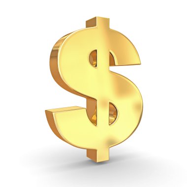 Sign of dollar. 3d clipart