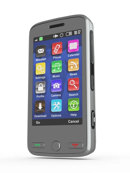 Telefone móvel metálico. 3d — Fotografia de Stock
