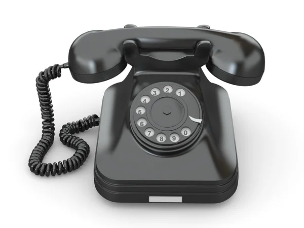 Telefone antiquado no fundo isolado branco — Fotografia de Stock