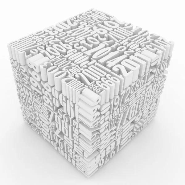 년입니다. 숫자의 구성 된 큐브 — 스톡 사진