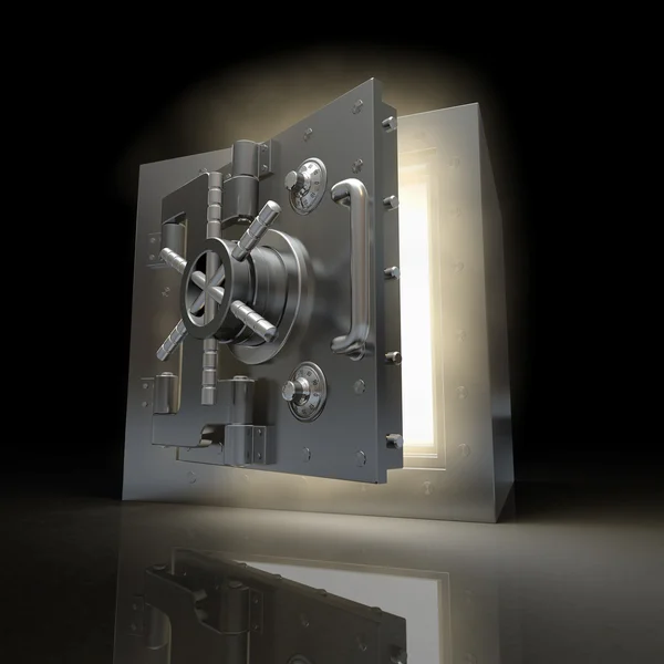 Opening vault and volume light. 3d — Stock Photo, Image