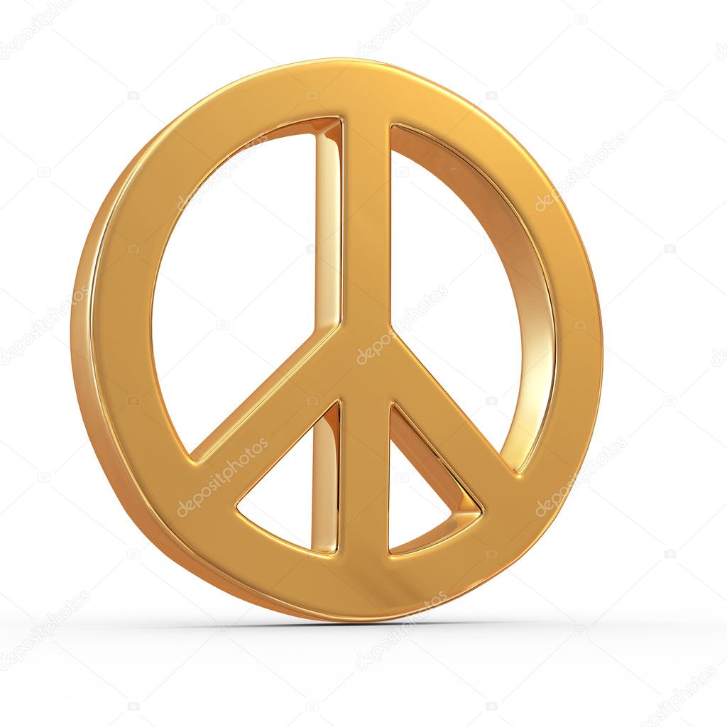 Peace sign. 3d
