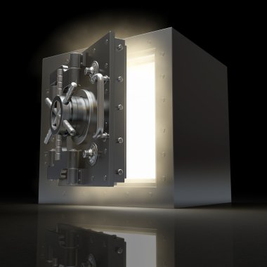 Opening vault and volume light. 3d clipart