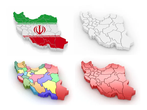 Тривимірну карту Ірану — стокове фото