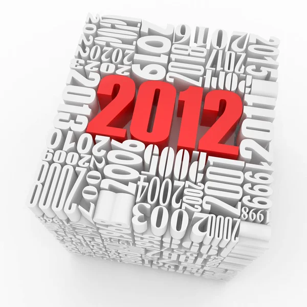 Yeni yıl 2012. numaralarını içeren küp — Stok fotoğraf