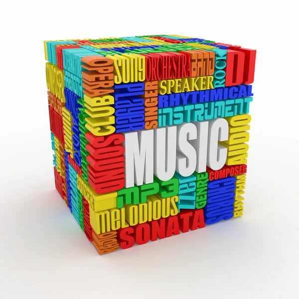 Muziek. abstracte kubus. — Stockfoto