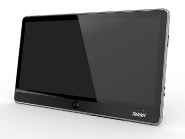 beyaz zemin üzerine tablet pc. 3D