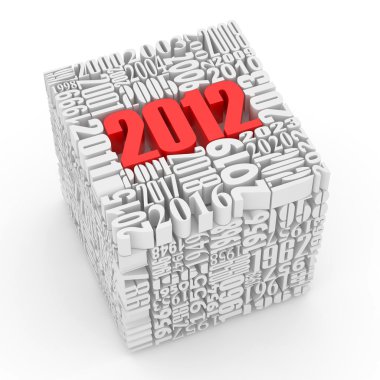 New year 2012. Cube consisting of the numbers clipart