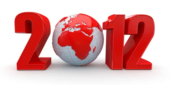 Nový rok. text 2012 a země — Stock fotografie