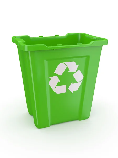 Empty recycle bin with sign recycling — Stock Photo, Image