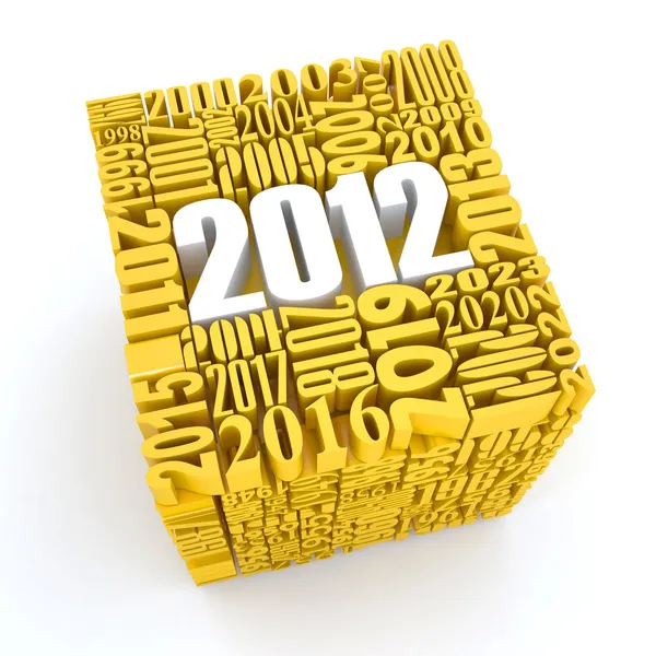 Nuevo año 2012. Cubo formado por los números — Foto de Stock