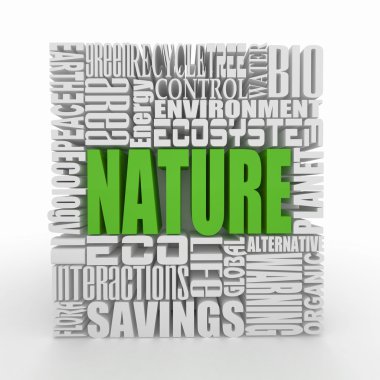 Nature. Abstract cube. clipart