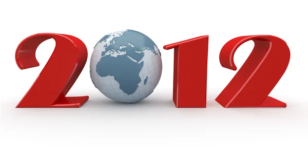 New Year. Text 2012 and earth — Stock Photo, Image