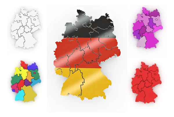 Three-dimensional map of Germany — Stock Photo, Image