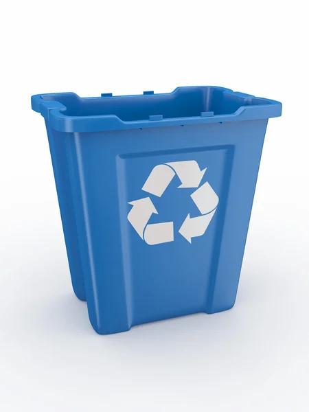 Papelera de reciclaje vacía con reciclaje de letreros —  Fotos de Stock