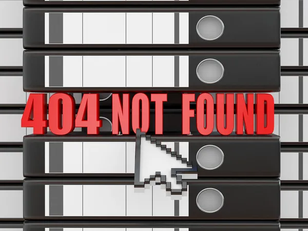 Fout 404. bestand niet gevonden. bindmiddelen — Stockfoto