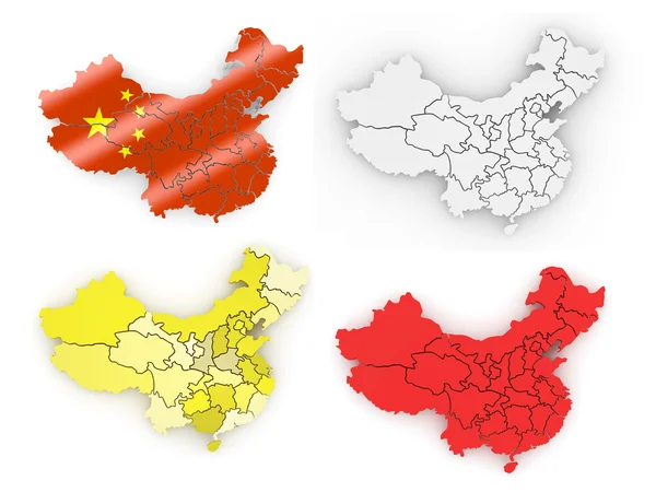 Карта Китаю. 3D — стокове фото