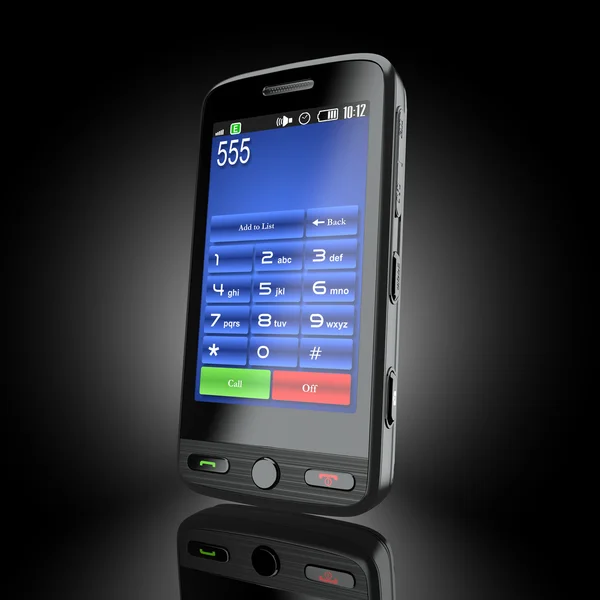Mobiltelefon. mobiltelefon på svart bakgrund — Stockfoto