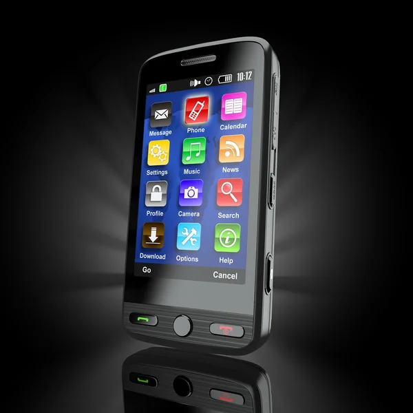 Cellphone. mobiele telefoon. 3D — Stockfoto