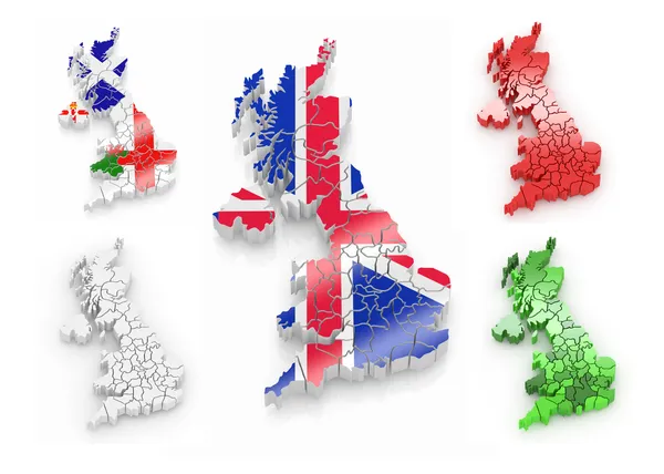 Тривимірній карті Великобританії — стокове фото