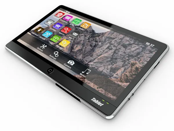 Tablet-PC auf weißem Hintergrund. 3d — Stockfoto