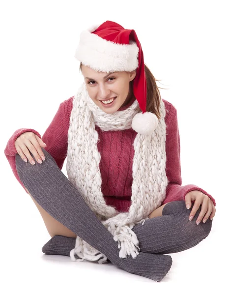 Beautiful sexy santa clause woman in hat — Stock Photo, Image