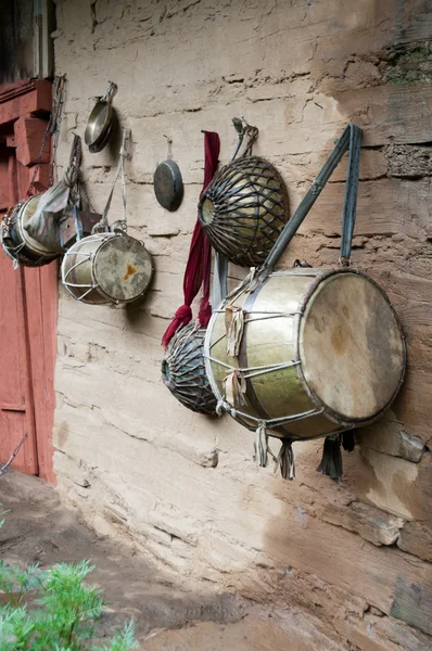 Vecchio tamburi tradizionali indiani — Foto Stock