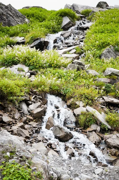 Водопад на склоне горы — стоковое фото
