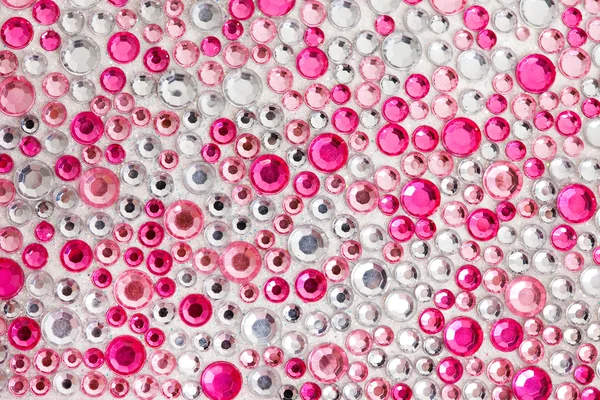 Textura rosa e prata com cristais — Fotografia de Stock