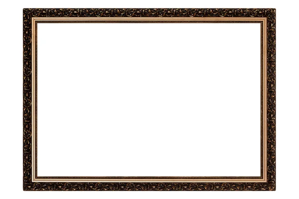 Goud antiek frame geïsoleerd op witte achtergrond — Stockfoto