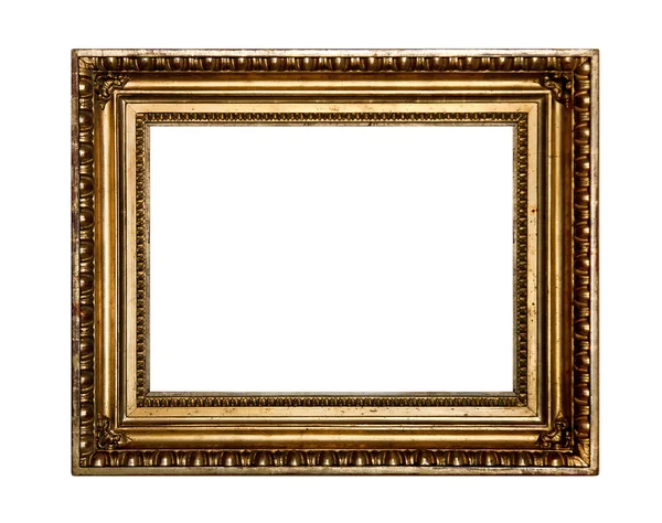 Zlatý antický rám izolované na bílém pozadí — Stock fotografie