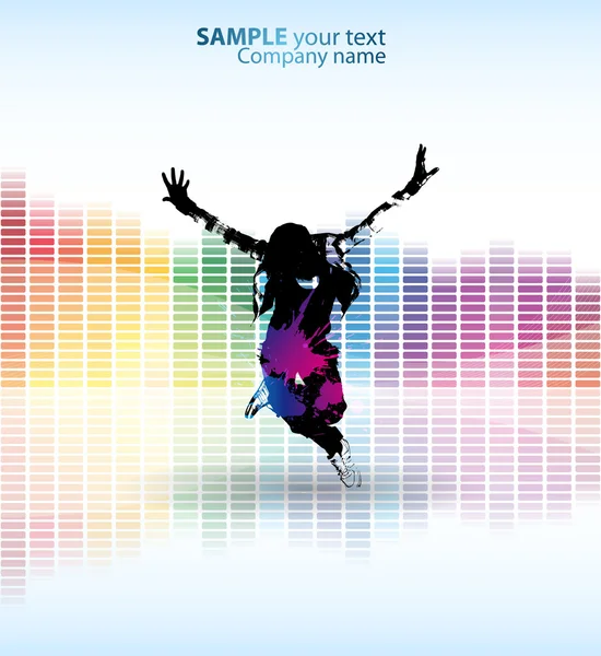 Affiche de danse couleur — Image vectorielle