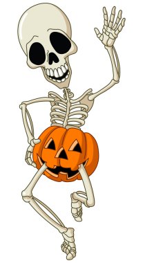 Happy skeleton clipart