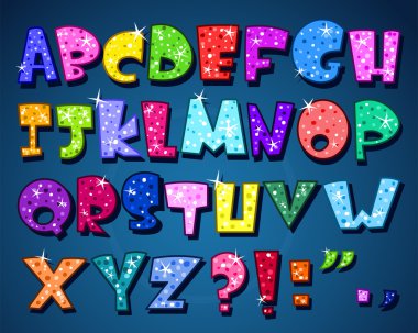 Sparkling alphabet clipart