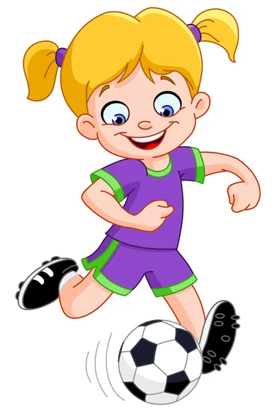 サッカー女の子 — ストックベクタ